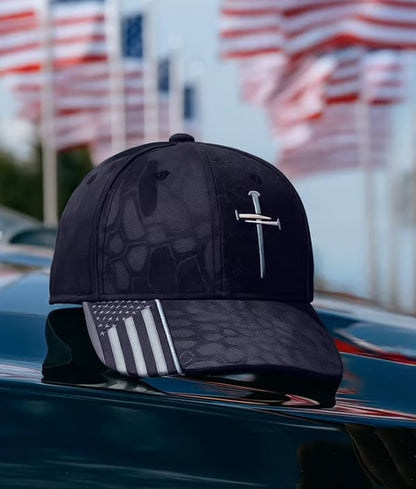 🔥🔥Jesus 3 Nail Crown of Thorns printed Typhoon Adjustable Christian Hat✝️