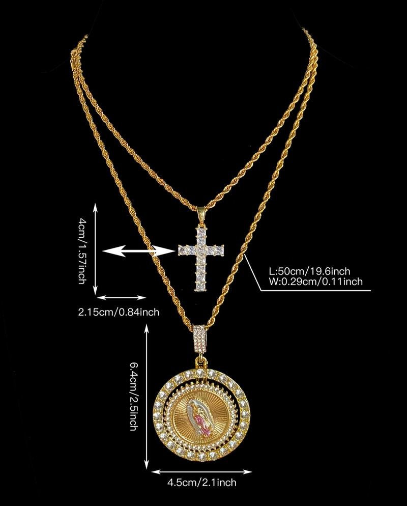 ✝️Cross & Virgin Mary Necklace – Faith, Strength, and Quiet Protection