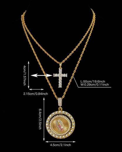 ✝️Cross & Virgin Mary Necklace – Faith, Strength, and Quiet Protection