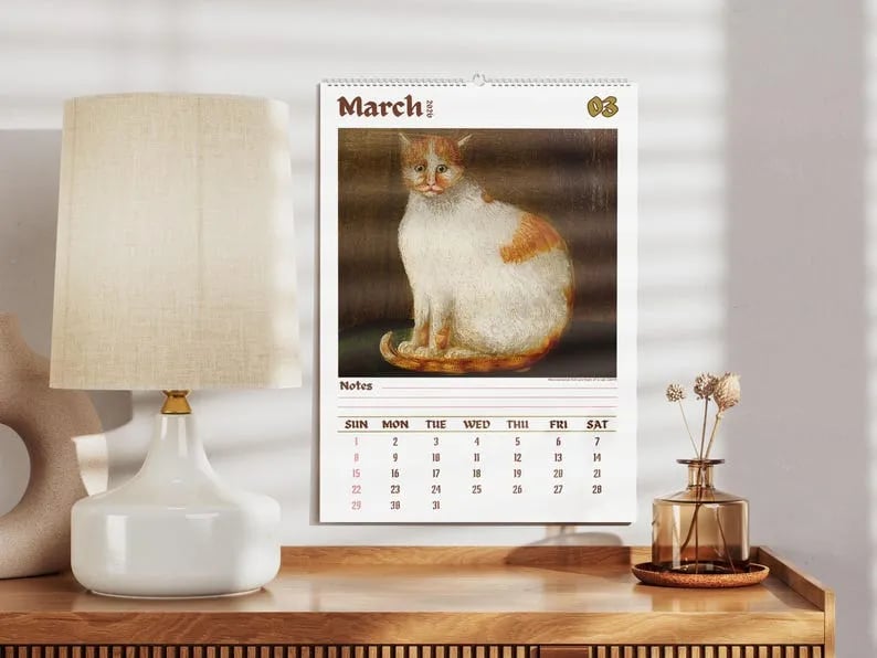 🗓️Weird cats in renaissance 2026 Wall Calendar