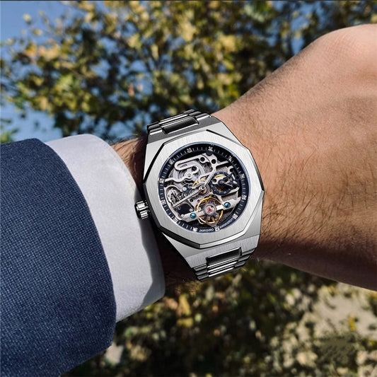 💞Valentine's Day Gentleman's Gift🎁Flywheel Mechanical Oak Water Resistant Watch - Self-Winding