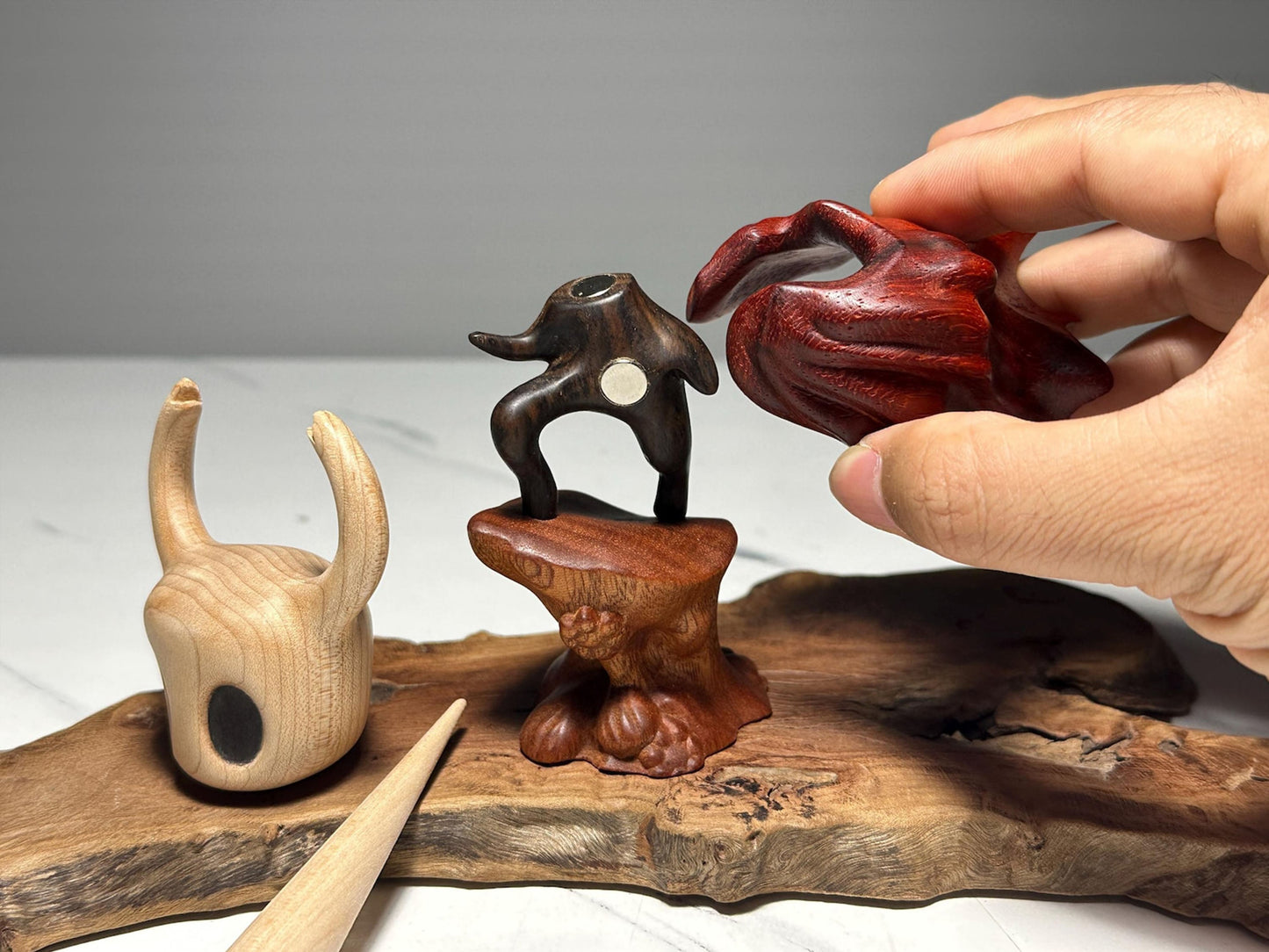 🎁Hot Sales Promotion 49% OFF⚔️Hollow Knight Inspired Walnut Wood Sculpture