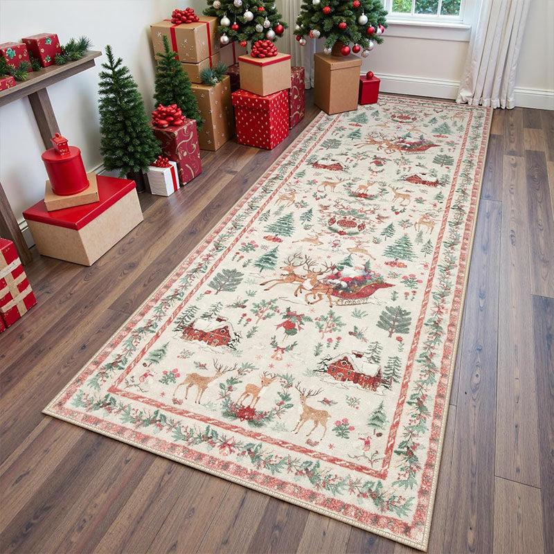 🎄🔥Soft Christmas Tree Santa Claus Carpet Runner