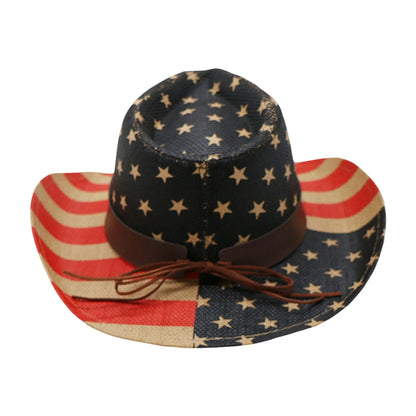 VINTAGE Cowboy & Cowgirl USA Flag Hat - (unisex)
