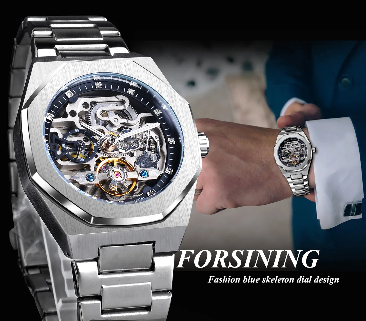 💞Valentine's Day Gentleman's Gift🎁Flywheel Mechanical Oak Water Resistant Watch - Self-Winding