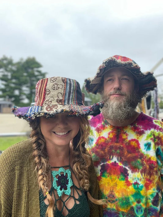 🔥Last Day 55% OFF - 🍄🎩Patchwork Multicolored Mushroom Hemp Hat with Hidden Pocket Fedorahats