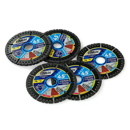 3-Pack 4.5″ Multi-Material Cutting Blades — Dry-Cut Metal, Tile & Stone for Angle Grinders