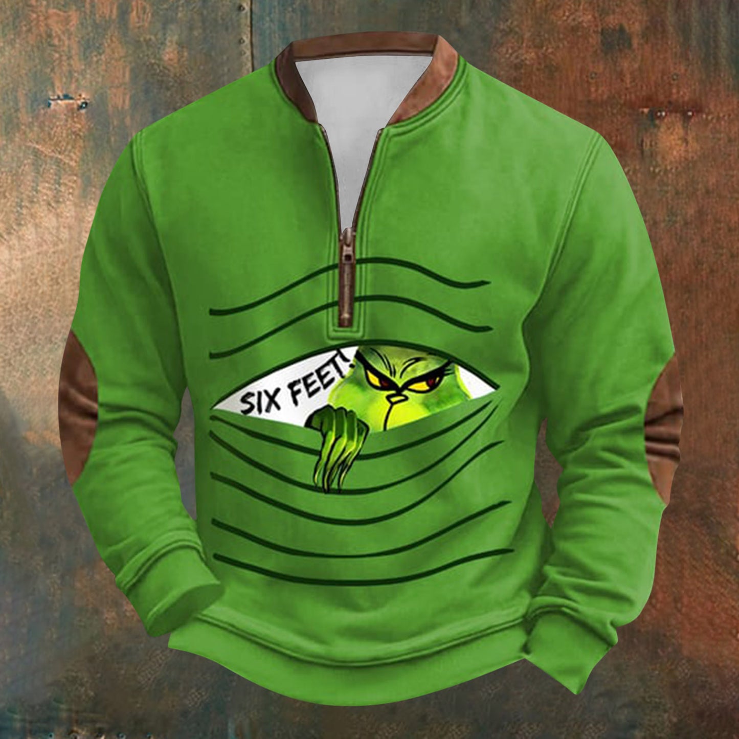 Unisex Long Sleeve Half-zip Crew Neck Sweatshirt - Random Style