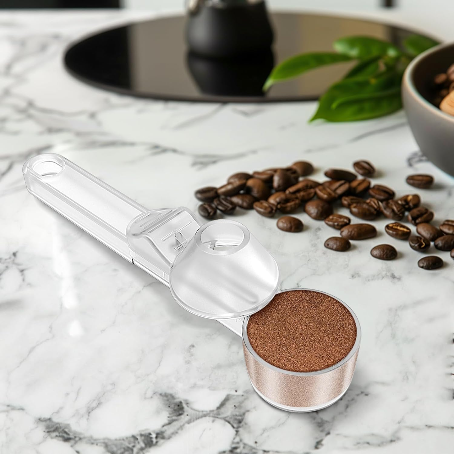 🎯 Coffee Scoop with Funnel – 2-Tbsp Measuring Spoon for K-Cup Pods, Ground Coffee & Protein Powder