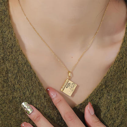 For Love - I Love You Book Necklace