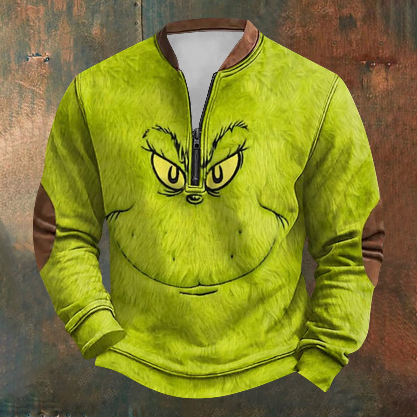 Unisex Long Sleeve Half-zip Crew Neck Sweatshirt - Random Style