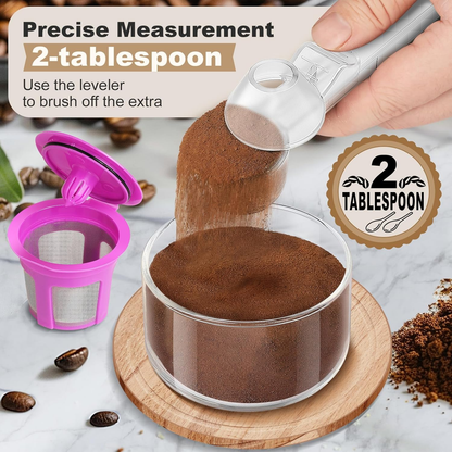 🎯 Coffee Scoop with Funnel – 2-Tbsp Measuring Spoon for K-Cup Pods, Ground Coffee & Protein Powder