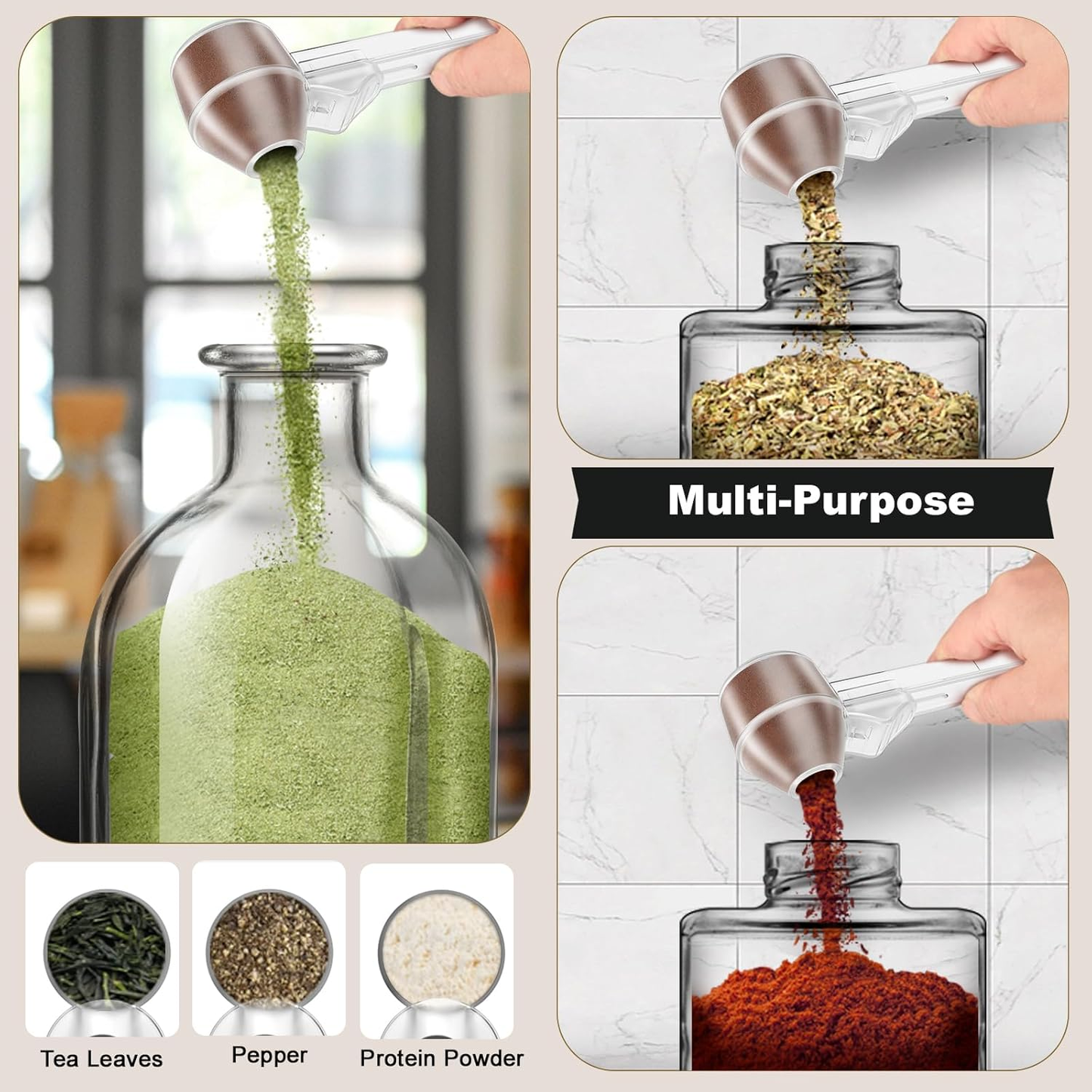 🎯 Coffee Scoop with Funnel – 2-Tbsp Measuring Spoon for K-Cup Pods, Ground Coffee & Protein Powder
