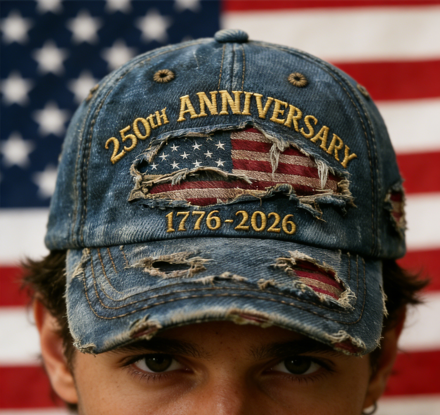 🏆Hand-Embroidered Artisan Cap💖US 250th Anniversary Casual Hat