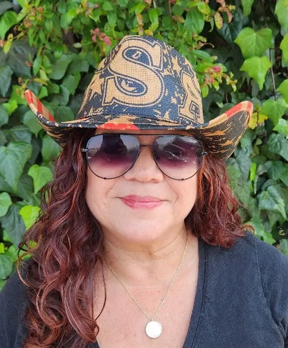 VINTAGE Cowboy & Cowgirl USA Flag Hat - (unisex)