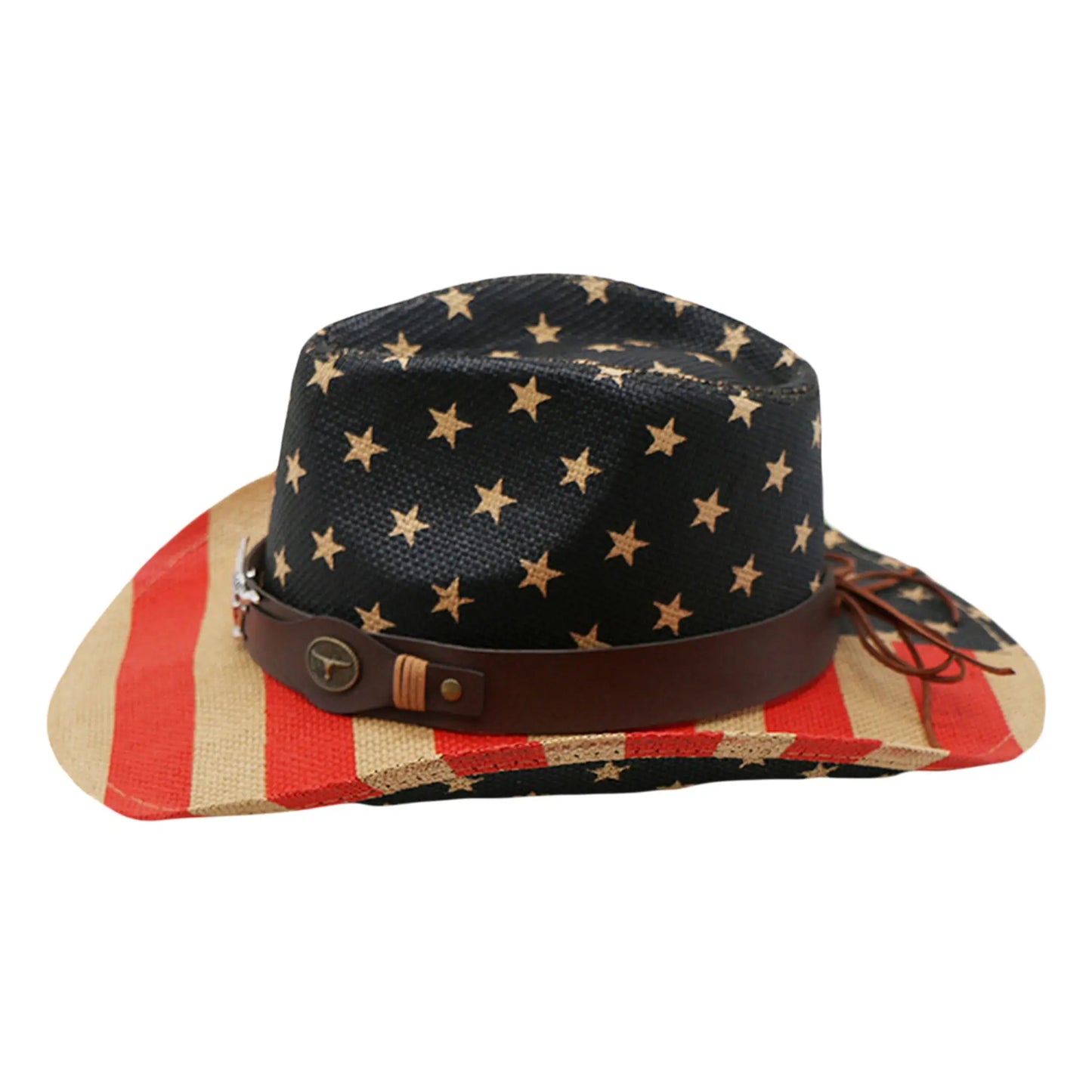 VINTAGE Cowboy & Cowgirl USA Flag Hat - (unisex)