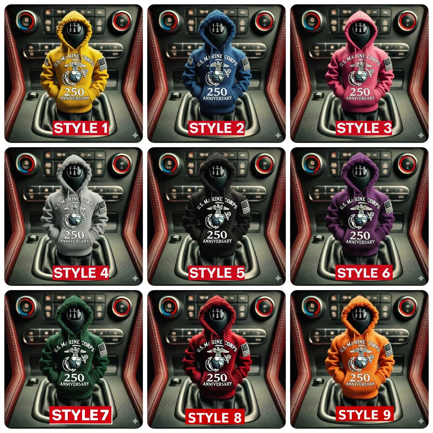 🏆35K+ SOLD🗽U.S. Marine Corps 250th Anniversary Gear Shift Knob Hoodies