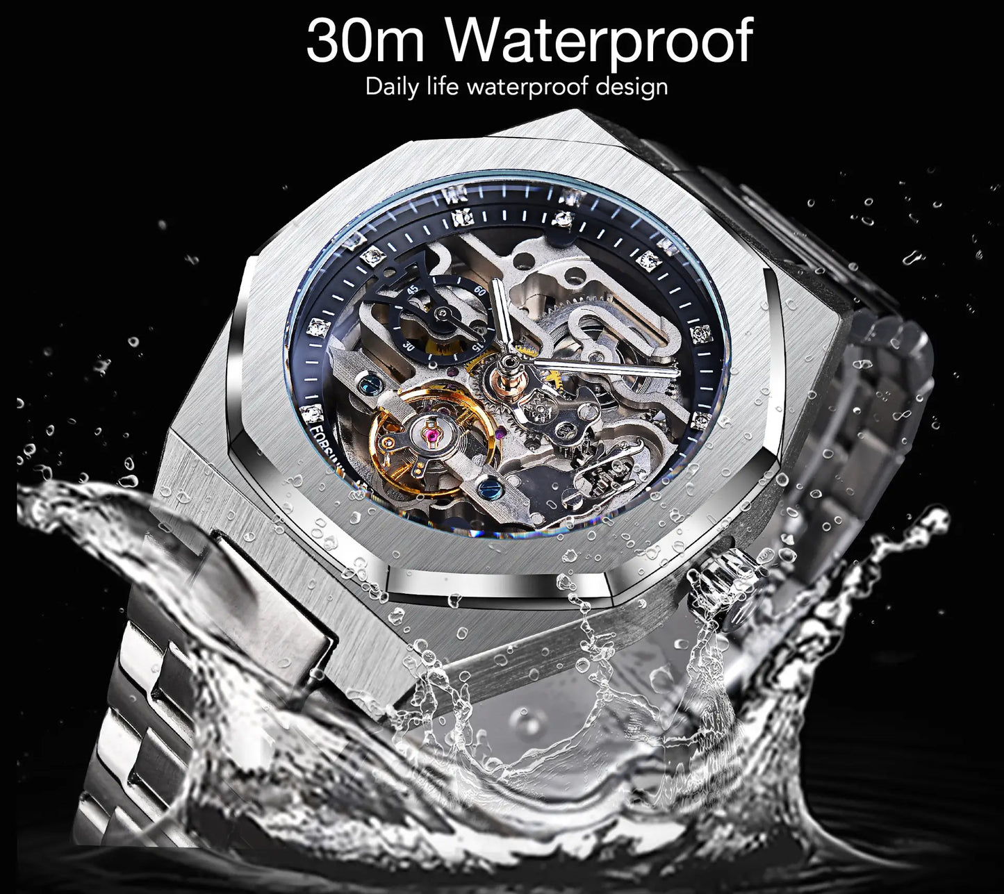 💞Valentine's Day Gentleman's Gift🎁Flywheel Mechanical Oak Water Resistant Watch - Self-Winding
