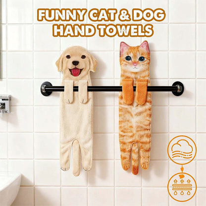 Funny Cat Hand Towels - Pick Your Favorite Furry Friend Towel 🐱🐶