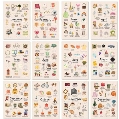 📅 2026 Bucket List Wall Calendar