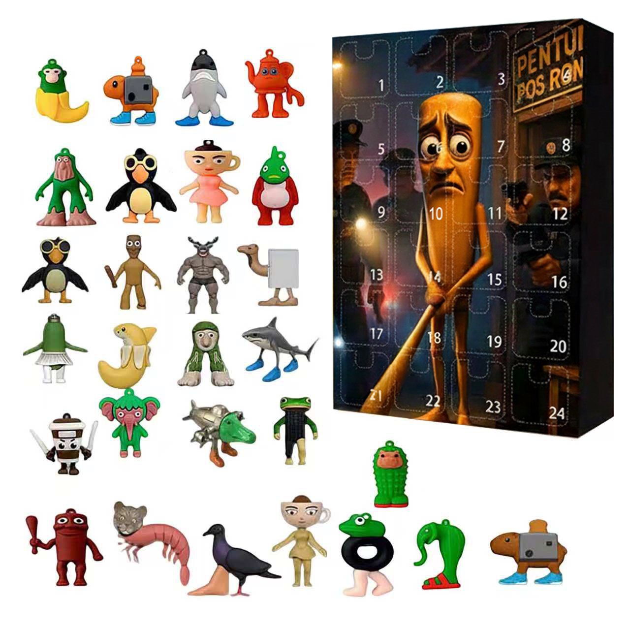🎁 Last Day 50% OFF 🔥 Italian Brainrot Toys Countdown 24 Days Advent Calendar, Tung Tung Tung Advent Calendar