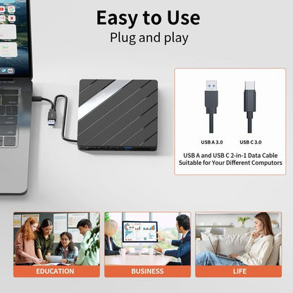 🔥Hot Sale 49% OFF🏆Laptop DVD Player USB C 3.0 Portable CD Burner with SD/TF Card Slot & 3 USB Ports Compatible with Mac, Windows, Linux