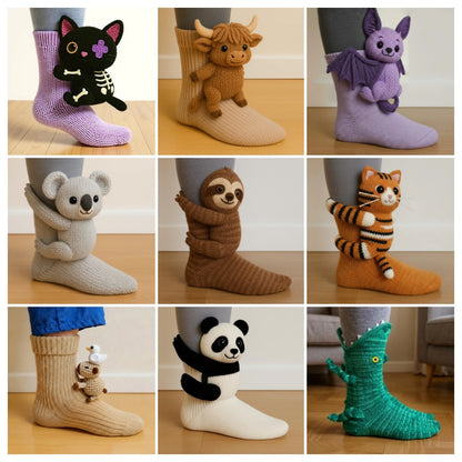 🎅Christmas Eve Sale 49% OFF🧦Hand Crocheted 3D Animal Socks