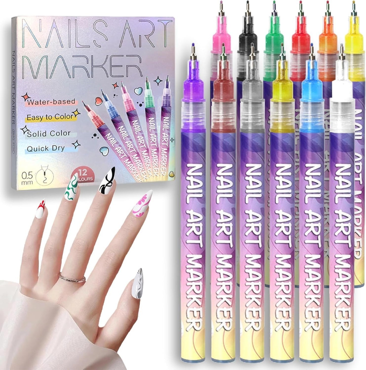 🔥Last Day 50% OFF🎨12 Colors Nail Art Pens Set