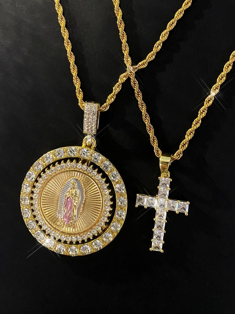 ✝️Cross & Virgin Mary Necklace – Faith, Strength, and Quiet Protection