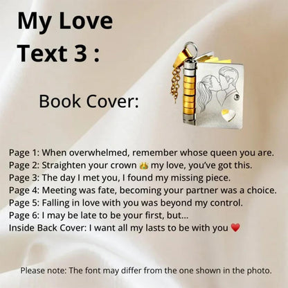 For Love - I Love You Book Necklace