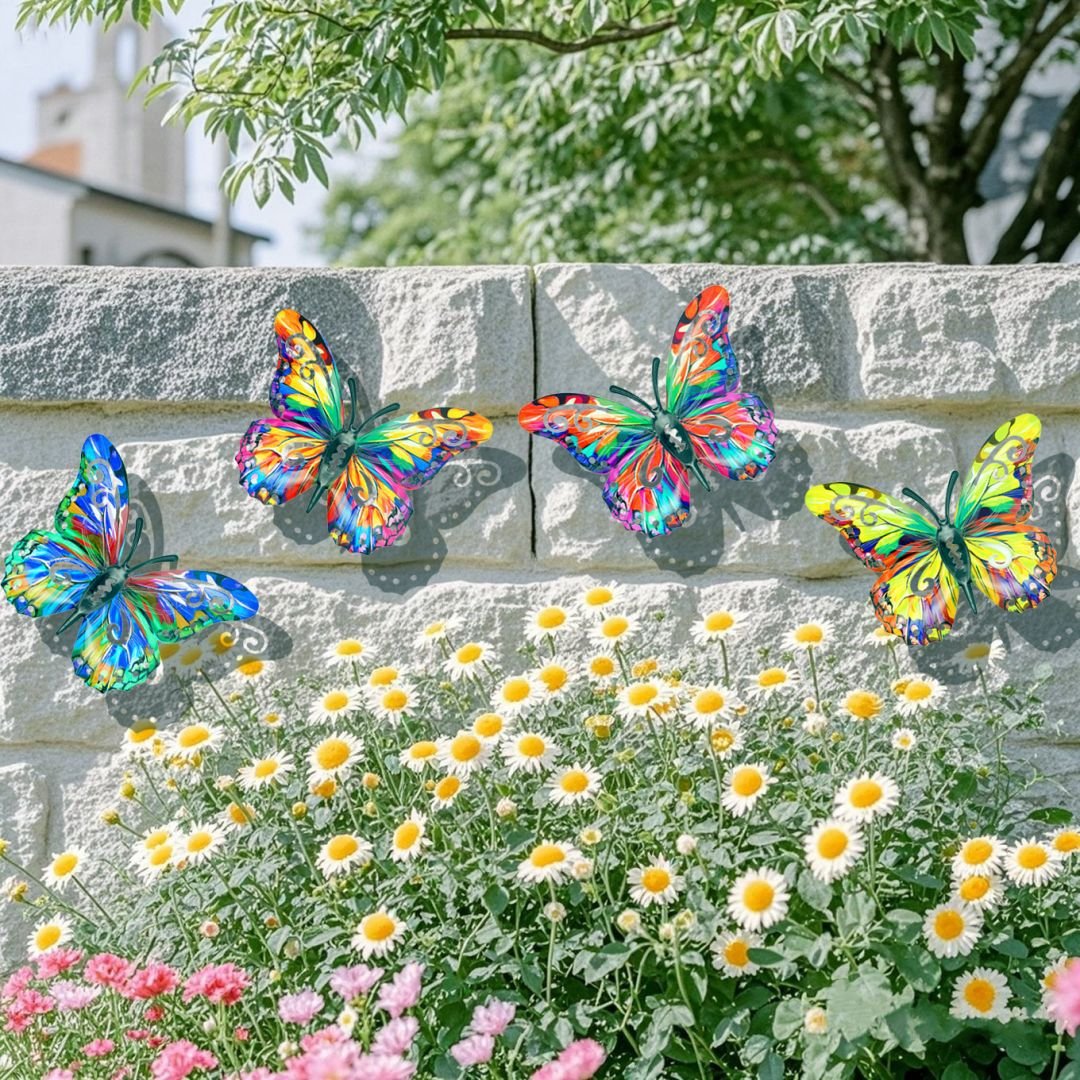 🦋A complete set! 4Pcs Butterfly Metal Wall Decor