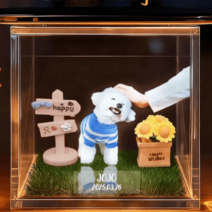 The Best Gift of Reunion🎁3D Pet Holographic House Custom Pet Memorial Display Crystal(Includes software)