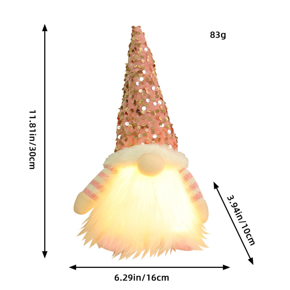 Pink sequined hat light-up doll