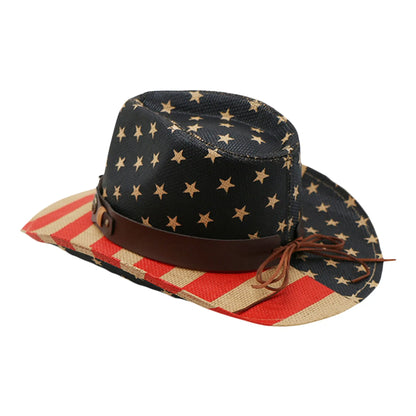 VINTAGE Cowboy & Cowgirl USA Flag Hat - (unisex)