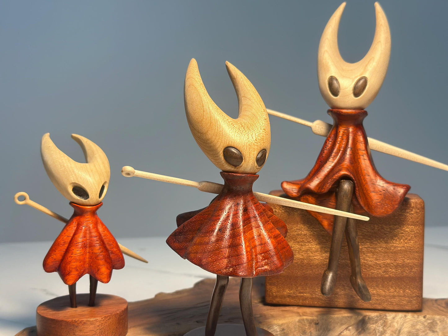 🎁Hot Sales Promotion 49% OFF⚔️Hollow Knight Inspired Walnut Wood Sculpture