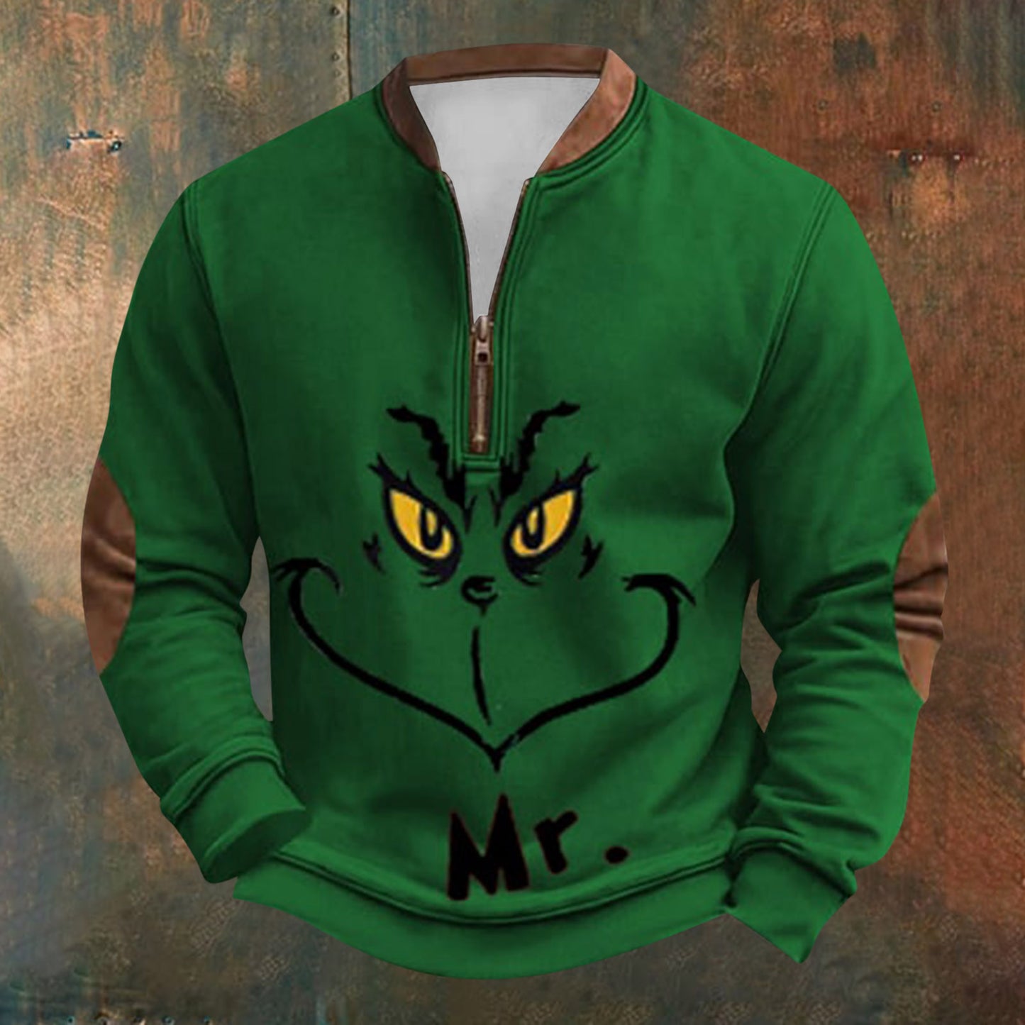 Unisex Long Sleeve Half-zip Crew Neck Sweatshirt - Random Style