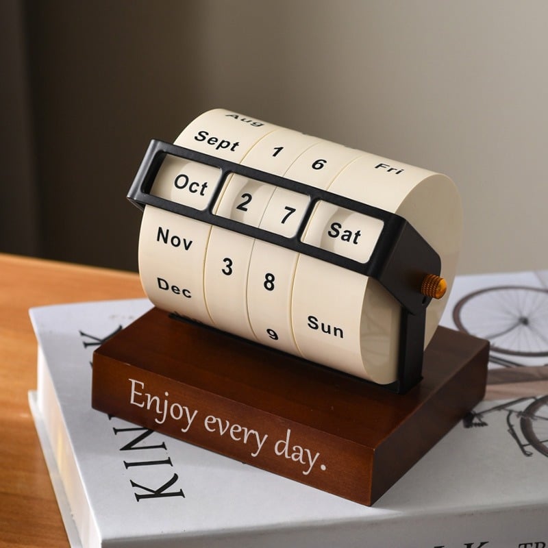 Personalized Wooden Rotating Perpetual Calendar