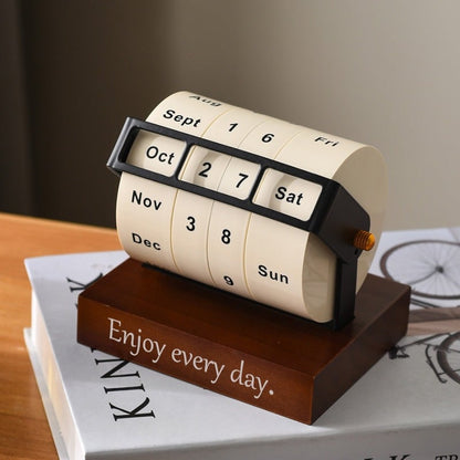 Personalized Wooden Rotating Perpetual Calendar