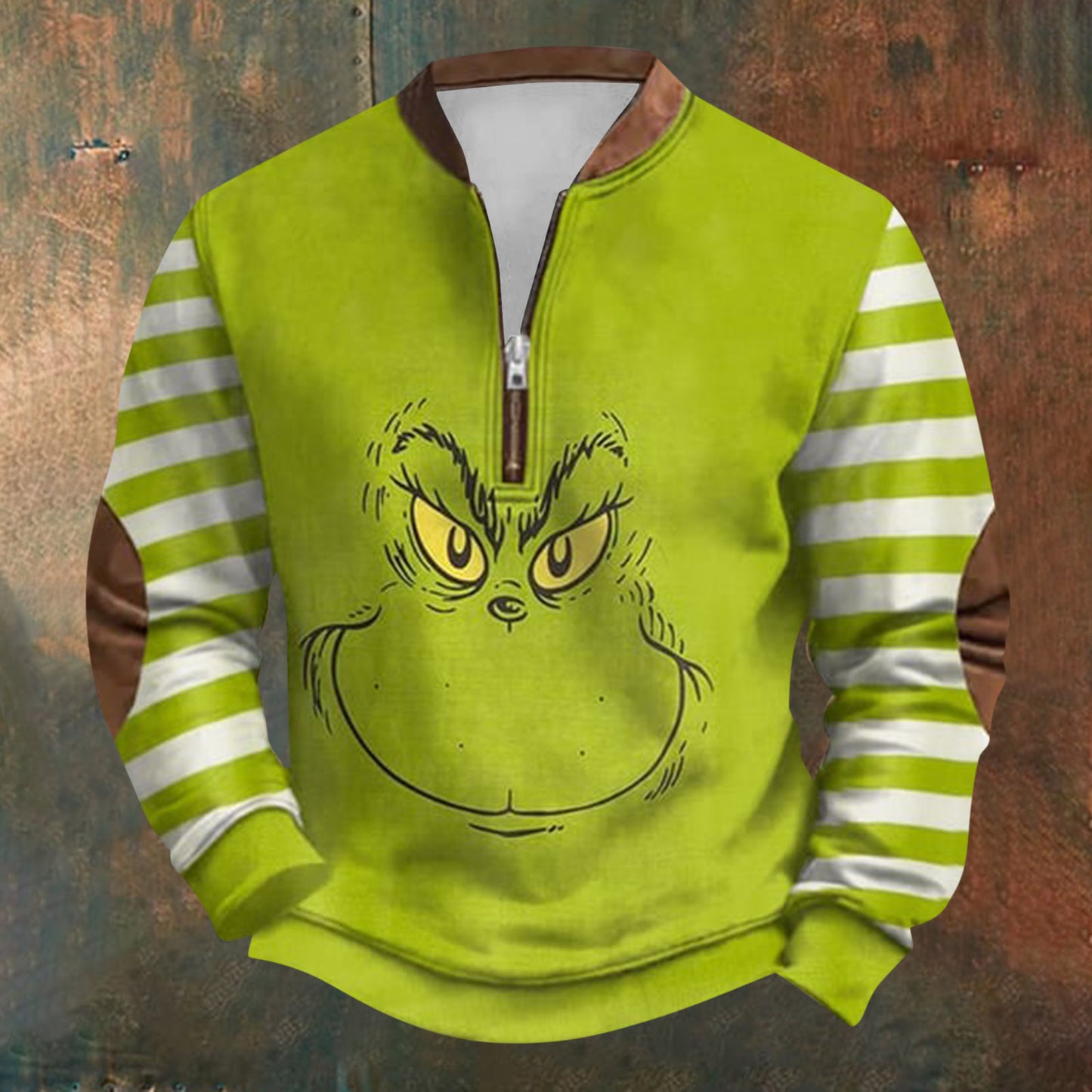 Unisex Long Sleeve Half-zip Crew Neck Sweatshirt - Random Style