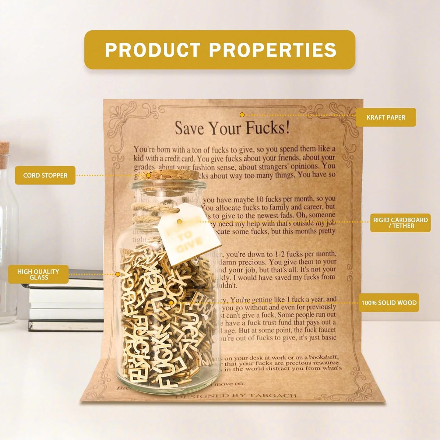Fucks to Gift Glass Jar🎁Hilarious Gift for Friends & Colleagues (200pcs)