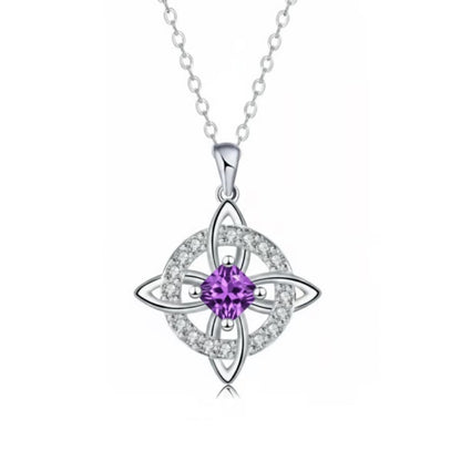 Mystical Birthstone Witches Knot Necklace – Natural Crystal🔮💞Protect Your Loved Ones