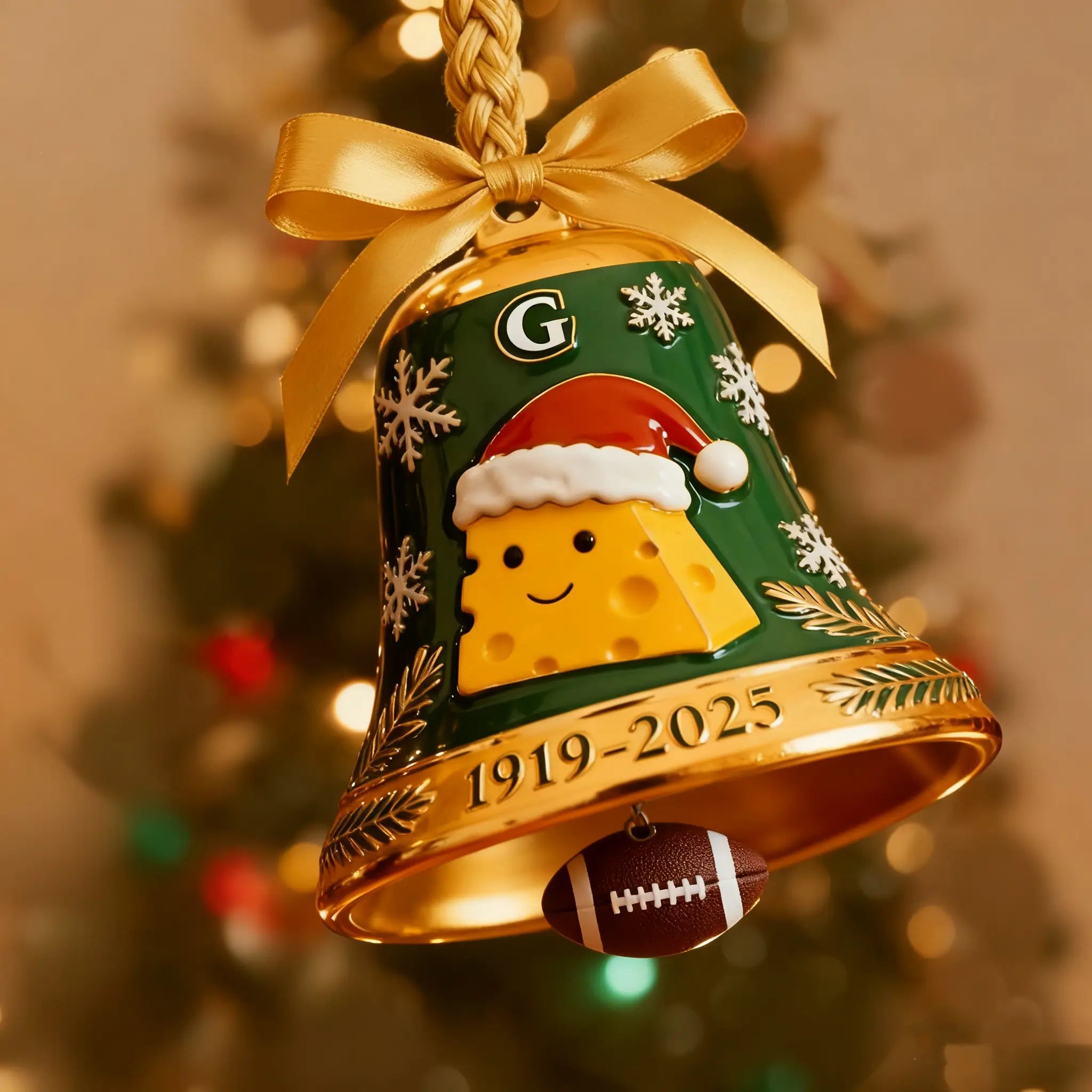 🔥LAST DAY 54% OFF Green Bay Packers 106th Anniversary Christmas Bell Ornament