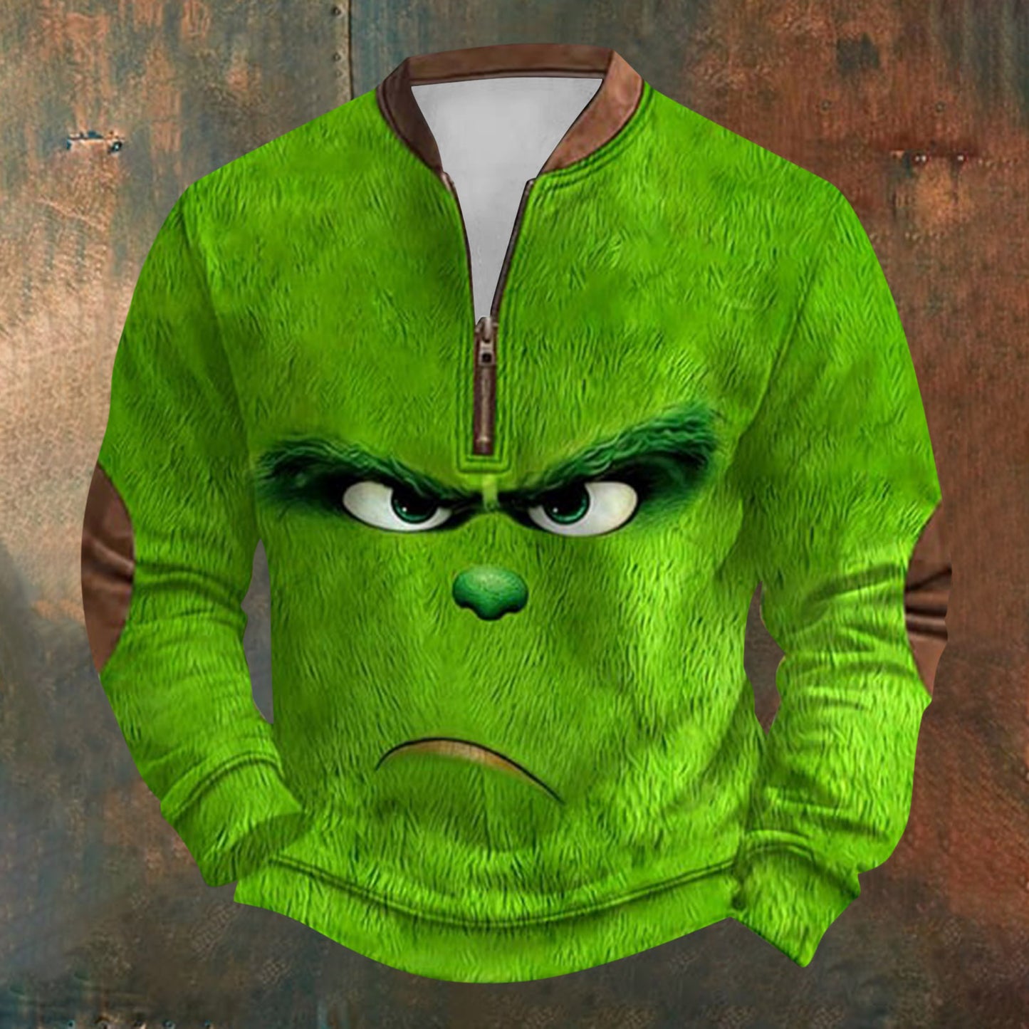 Unisex Long Sleeve Half-zip Crew Neck Sweatshirt - Random Style