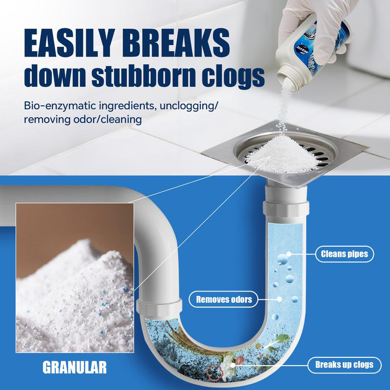Powerful Pipe Dredging Agent for Kitchen and Toilet Pipelines - Dissolves 200+ Blockages and Kills 99% of Bacteria
