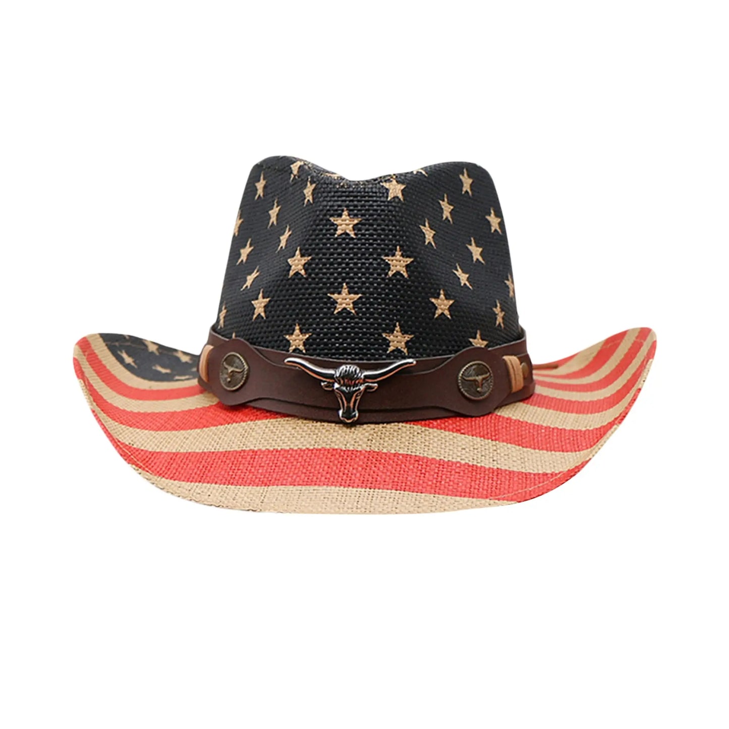 VINTAGE Cowboy & Cowgirl USA Flag Hat - (unisex)