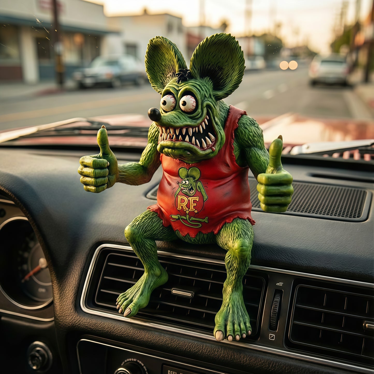 A Funny Green Mouse Decorative Figurine