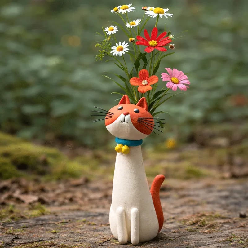 🔥Last Day 50% OFF - 😻Handcrafted Quirky Ceramic Cat Vase