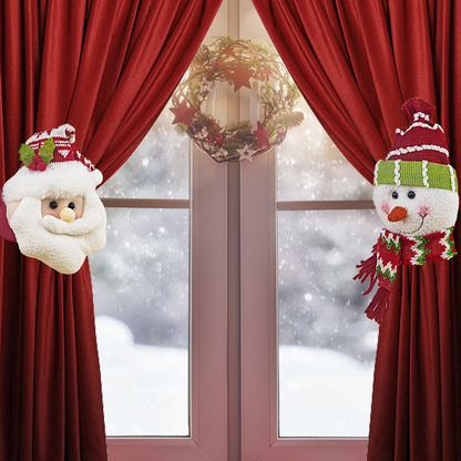 🎅 Last 70% discount Santa Claus Snowman Curtain