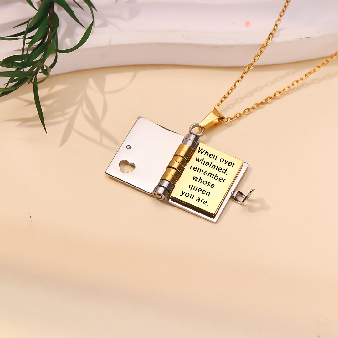 For Love - I Love You Book Necklace