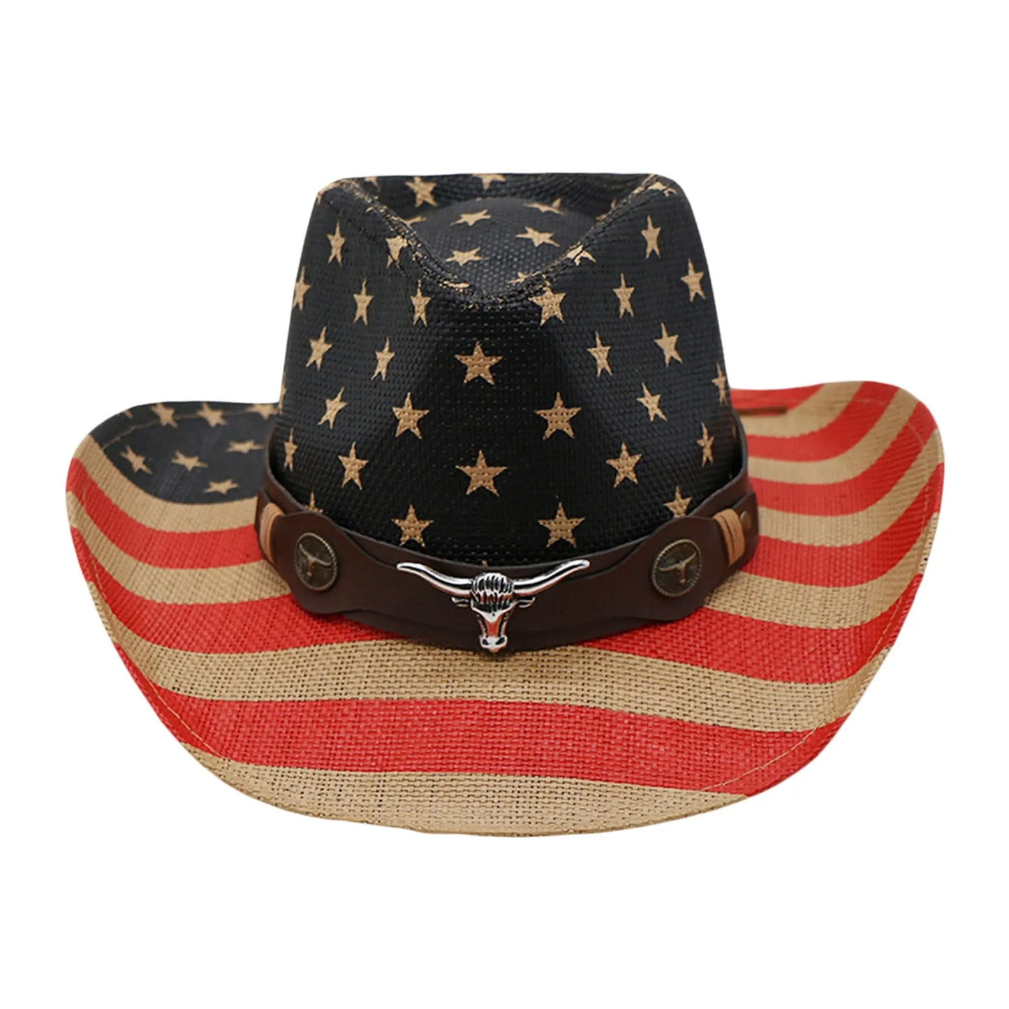VINTAGE Cowboy & Cowgirl USA Flag Hat - (unisex)